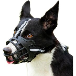 Dog Muzzle-Dog Mouth Cover to Prevent Dogs from Eating Food During Outdoor Activities, Soft Material, Easy to Put On and Take Off, Black (XS)