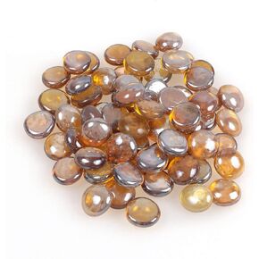 High Luster Reflective Fire Glass Gravel,Round Fire Glass Marbles Pebbles Beads Vase Fillers for Fish Tank Aquarium Succulent Garden Decoration,17-19mm(2/3''-3/4''),335g/0.78lbs (Dark Aquamarine)