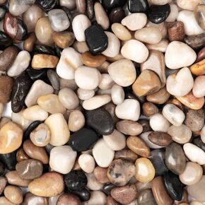 5lbs Natural River Rocks, Polished Pebbles for Plants Garden, 0.3-0.8 inch Decorative Countryside Stones, Ideal for Fish Tank, Vases, Home Decor and Garden Landscaping,Countryside