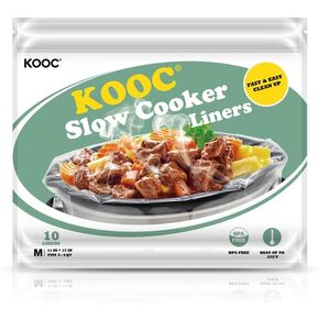 KOOC Slow Cooker Liners 10x13 inch 20 count Small Size Disposable Pot Liners Cooking Bags Fit 1.5QT to 2QT Pot BPA Free Fresh Locking Seal Design