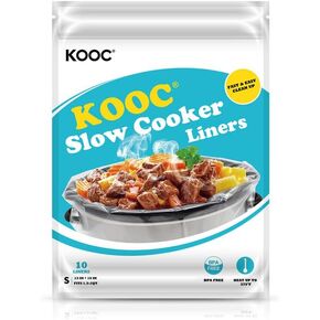 بطانات طباخ بطيء من KOOC، مقاس 10x13 بوصة، 20 قطعة صغيرة الحجم يمكن التخلص منها، أكياس طبخ تناسب وعاء من 1.5QT إلى 2QT، تصميم ختم قفل طازج خالٍ من BPA in Kuwait
