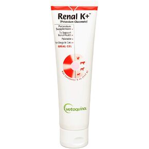 Vetoquinol Renal K+ (Potassium Gluconate) Potassium Supplement Gel for Dogs and Cats, 5oz