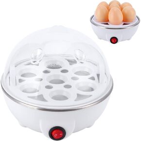 Egg Cooker, Egg Boiler Maker, Boiled Egg Cooker, Egg Steamer, Electric Eggs Boiler Multifunctional Mini Eggs Cooker Steamer Poacher for Kitchen Use (US)