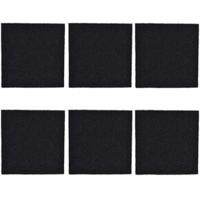 CFS – Pack of 6, Premium Universal Activated Carbon Pad for Hooded Cat Litter Boxes Replacement Filter – Fresh & Filtered Air – Carbon Air Filter Sheet – Black – 6.5" x 6"