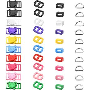 3/8" Breakaway Cat Collars Clasp Kit, 20 Set Break Away Lanyard Clasp Cat Safety Collar Paracord Buckles Accessories(White)