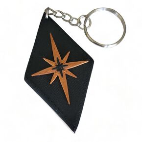 Retro Layers Midcentury Modern Diamond Star Bursts Keychain Nostalgic Keyring Style Aesthetic Hotel Key (Mint & Orange)