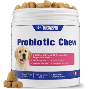 Probiotics for Dogs - Dog Probiotics for Gut Health & Digestive Health, Support Immune System, Diarrhea & Seasonal Allergies, Dog Supplement with Prebiotics & Digestive Enzymes, 180 Soft Chews