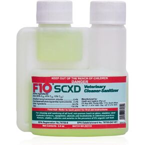 F10 SCXD Concentrated Veterinary Disinfectant & Cleaner With Soap For Kennels, Litter Box, Cage, Terrariums, Habitats, Vet Practices - 200 ml (6.8oz)