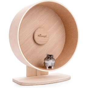 Niteangel Wooden Hamster Exercise Wheel: - Silent Hamster Running Wheel for Hamsters Gerbil Mice and Other similar-sized Small Pets (M)