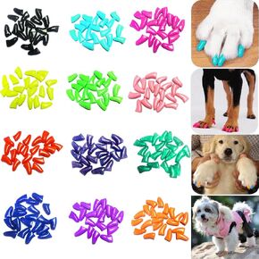 120pcs (12 Colors) Dog Nail Caps | Dog Claw Covers Dog Nail Covers with Adhesives Glue and Applicators（XXL）