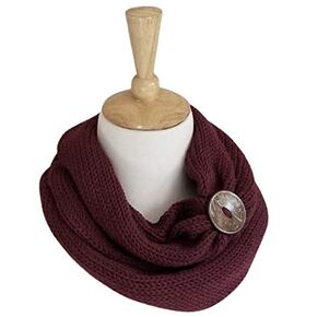 Womens Burgundy Handmade Infinity Scarf