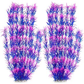MyLifeUNIT Aquarium Plants, 21 Inches Tall Plastic Fish Tank Plants for Fish Tank Decorations and Aquarium Decor (Green)