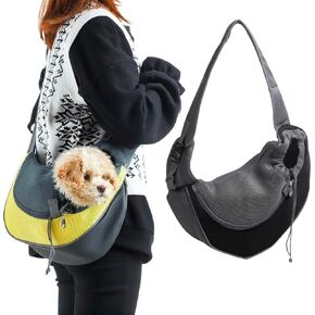 Pet Dog Sling Carrier Puppy Pet Slings Bag for Small Dogs Cats Satchel Carriers Breathable Mesh Hand Free with Adjustable Strap Doggie Crossbody for Outdoor Travel (SkyBlue, Large 5-12 lbs)