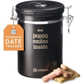 Stainless Airtight Dog Treat Container & Dog Treat Jar - Perfect Gifts for Pet Lovers, Dog Food Storage Container, Keeps Treats Fresh, Durable, Large Capacity for Dogs & Pets