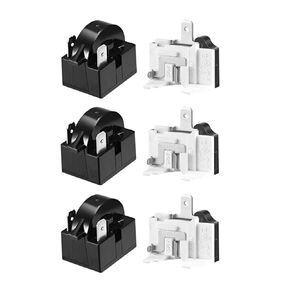 6 pcs Compresso QP2-4.7 PTC Starter Relay 2 Pin Refrigerator Starter Relay and 6750C-0005P Overload Protector Compatible with Refrigerator Compressor