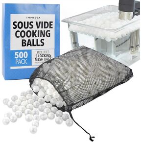 IMPRESA [500 Count] Sous Vide Balls for Anova Sous Vide Container, for Inkbird Sous Vide Container & Other Models - Sous Vide Container Balls to Reduce Heat Loss & Evaporation - Accessories