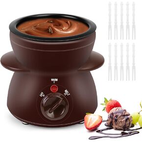 Mini Chocolate Melting Pot, Chocolate Fondue Fountain, 8.79OZ Warmer Machine for Milk Chocolate, Cheese, Butter, Candy