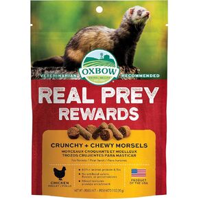 Oxbow Real Prey Rewards Crunchy & Chewy Chicken Ferrets Treats - Delicious Ferret Treat - Made in The USA - 3-oz