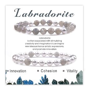 Aquamarine Bracelet - BFF Sister Bracelet - Pearl Bracelets for Women - Best Friend Bracelets for 2, Beaded Bracelets Mother Daughter Gift Friendship Gifts for Women
