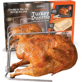 Camerons Turkey Roaster - Original Upside Down Turkey Dunrite Stainless Steel Cooker - Keeps Juices Inside Meat, Not Outside the Pan - Great for Cooking Roasts & Poultry Dinners - Barbecue Grill Gift
