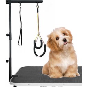 ذراع العناية بالكلاب مع مشبك، ذراع طاولة العناية بالكلاب بطول 91.44 سم، ارتفاع قابل للتعديل، حاملان بدون الجلوس، تصميم من ثلاثة أقسام مناسب للكلاب والقطط المتوسطة والصغيرة in Kuwait