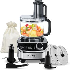 Food Processor - Food Processors Best Rated 2023, Versatile Blades for Slicing, Shredding, Chopping - Blender & Food Processor Combo, Large Caliber, 12-Cup 600W