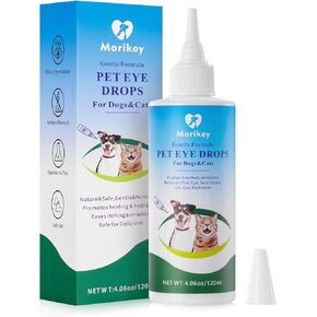 Pet Eye Drops,Gentle&Safe Dog Eye Drop for infection,Relieve Eyes Itching & Irritation,Remove Tear Stains,Safe for All Animals, 4.06oz,120ml