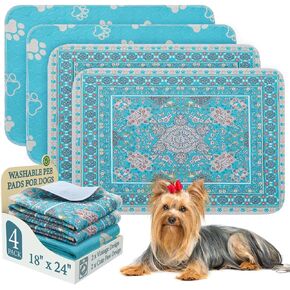 Homimp Washable Pee Pads for Dogs, 4 Pack Reusable Puppy Pads, Absorbent and Leakproof Dog Pee Pads, Non Slip Puppy Training Pads, Pet Mat for Floor, Crate, Couch, Whelping, 36"x36"