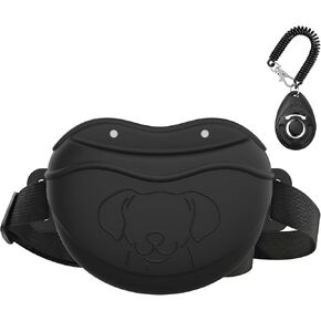 AWINNER Dog Treat Pouch - Premium Silicone - Upgrade 4 Strong Magnets Enhanced Magnetic Closure, Adjustable Waist Belt - Ideal for Puppy Training and Outdoor Walks (Grey)