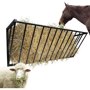 Hay Feeder 63 Inch, Hay Rack Carbon Steel 48 Gallon, Goat Hay Feeder Wall-mounted, Horse Feeder in Kuwait