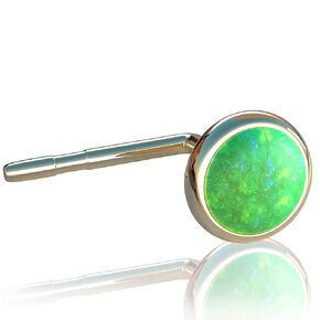 Tiny Handmade Gold Tragus Stud - Hypoallergenic 22 Gauge With a 3mm Pink Opal Stud Piercing - 14k Gold Filled Tragus Stud Piercing