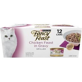 Purina Fancy Feast Grilled Wet Cat Food Chicken Feast in Wet Cat Food Gravy - (Pack of 12) 3 oz. Cans