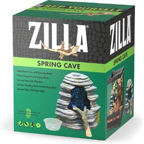Zilla Spring Cave Décor with Blue LED, Rain Chamber, One Size, ECOM