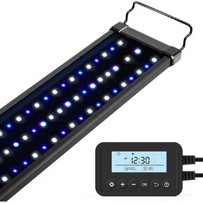 NICREW Saltwater Aquarium Light, Marine LED Fish Tank Light for Coral Reef Tanks, 2-Channel Timer Included, 30 to 36-Inch, 32-Watt