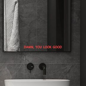 You Look Good Mirror and Wall Affirmation Vinyl Decal -1x10Inches - Boho Wall Art Sticker for Self-Confidence and Fun Mirror Decor (Pink)
