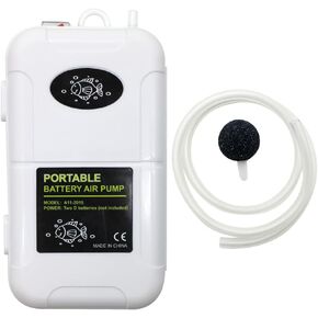 Portable Air Pump, Aquarium Air Pump, Aeration Up to 6 Gallons, Fish Tank Air Bubble Aerator for Fish Tank, Fishing Etc