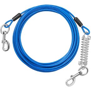 Dog Tie Out Cable, 10FT Dog Runner Cable with Swivel Hook and Shock Spring, Dog Leash Run Tether for Yard Outdoor and Camping,for Small to Medium Pets Up to 500 LBS