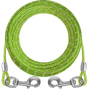 Dog Tie Out Cable 10ft/15ft/20ft/30ft Dog Runner Cable for Training with Swivel Hook Green/Blue/Purple/Orange/Grey Dog Chains for Yard and Outside for Heavy Duty Dogs Up to 150lbs