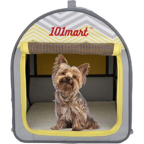 Premium Soft-Sided Foldable Small Size Pet Crate | Portable Pet Kennel for Home and On The Go | Made from Durable Water-Resistant Canvas Fabric | Perfect for Indoor and Outdoor Use