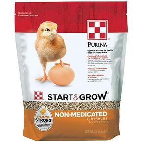Purina Start and Grow | Non-Medicated Chick Feed Crumbles | Nutritionally Complete - 5 Pound (5 lb) Bag