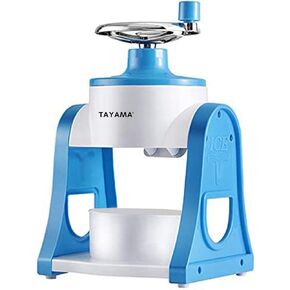 Tayama Shave Snow Cone Maker Manual Hand Crank, Non-Electric ice Shaver, Medium, Blue