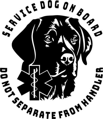 Service Dog On Board Do Not Separate From Handler Labrador Car Decal Sticker 5x4 in Kuwait