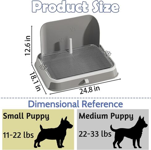 PINVNBY Dog Potty Toilet with Wall Column, Indoor Pet Dog Training Toilet Potty Tray, Portable Training Pee Pads Holder, Removable Mesh Dog Litter Box for Dogs（Green-Blue） in Saudi Arabia