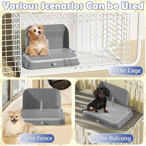 PINVNBY Dog Potty Toilet with Wall Column, Indoor Pet Dog Training Toilet Potty Tray, Portable Training Pee Pads Holder, Removable Mesh Dog Litter Box for Dogs（Green-Blue） in Saudi Arabia