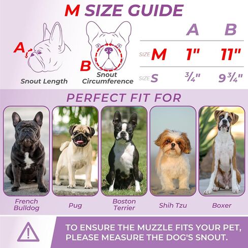 Soft Leather French Bulldog Muzzle – Frenchie Muzzle for Biting and Grooming – Short Snout Dog Muzzle for Small Brachycephalic Breed Dogs: Pug, Shih Tzu, Bulldogs, Boston Terrier (M Size) in Saudi Arabia