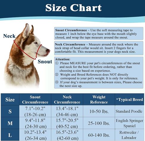 مقود أنف الكلاب غير قابل للسحب، رسن الرأس للكلاب المتوسطة والكبيرة (أزرق، M) in Kuwait