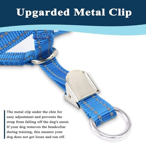 مقود أنف الكلاب غير قابل للسحب، رسن الرأس للكلاب المتوسطة والكبيرة (أزرق، M) in Kuwait