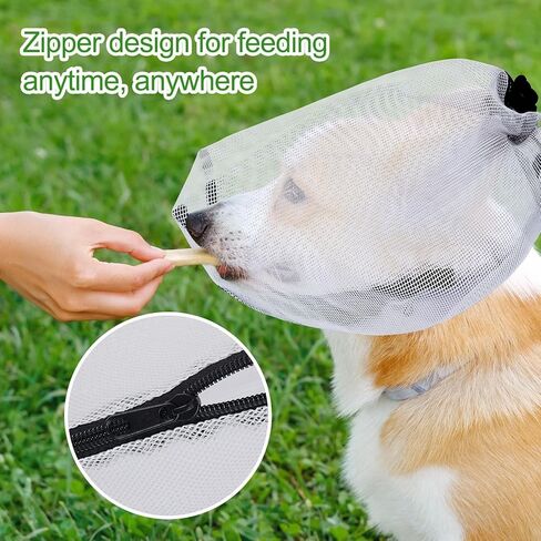 قطعتان من قناع الهواء للكلاب، شبكة حماية ذيل الثعلب مع سحاب للفم، واقي للكلب لمنع المشي لمسافات طويلة والتخييم في الهواء الطلق (رمادي، متوسط) in Kuwait