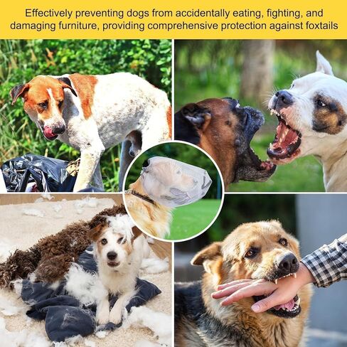 قطعتان من قناع الهواء للكلاب، شبكة حماية ذيل الثعلب مع سحاب للفم، واقي للكلب لمنع المشي لمسافات طويلة والتخييم في الهواء الطلق (رمادي، متوسط) in Kuwait