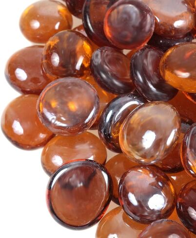 حصى زجاجي عاكس عالي اللمعان، رخام زجاجي مستدير للنار، خرز مزهرية لحشو حوض السمك لتزيين الحديقة النضرة، 17-19 مم (2/3 بوصة - 3/4 بوصة)، 335 جم/0.78 رطل (زبرجد داكن) in Kuwait